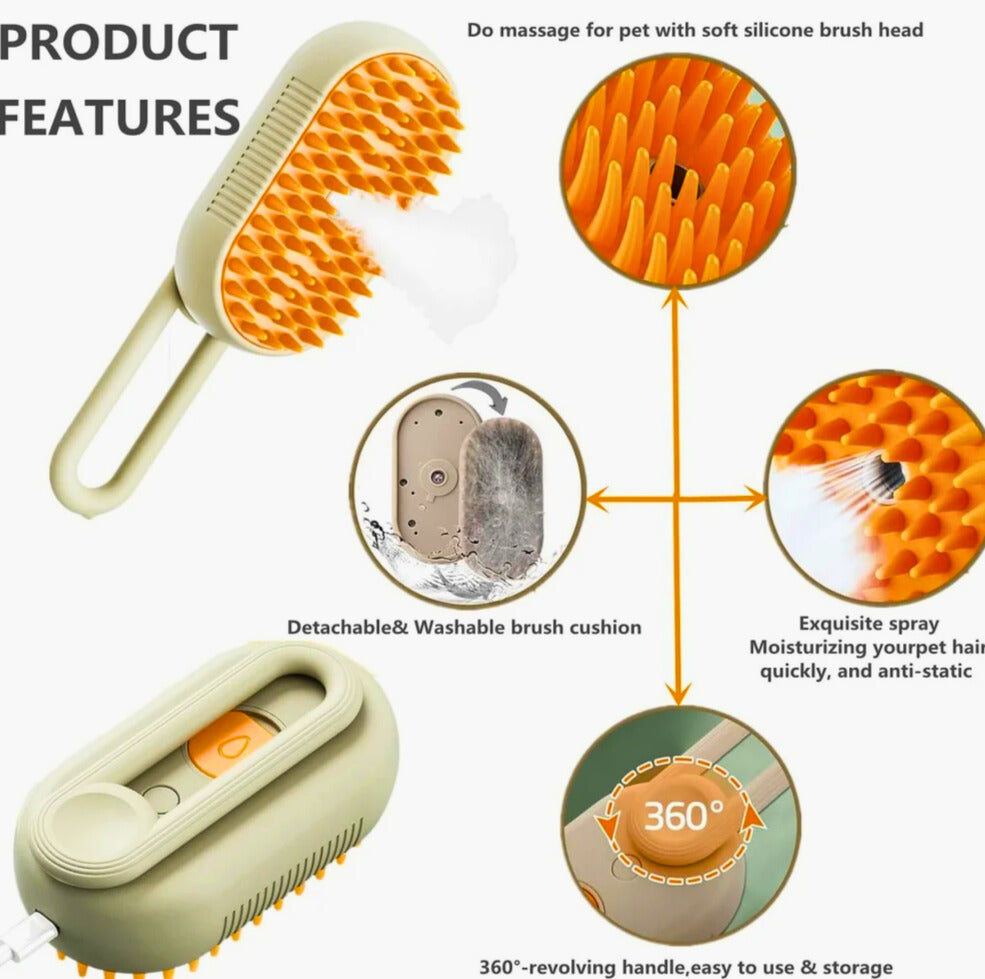 Pet Steam Brush – Fur Mist Pro